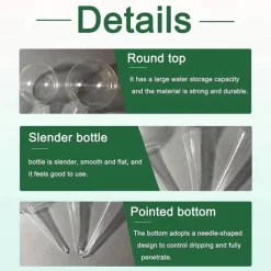 6pcs Plant Watering Globes Self Watering Bulbs PVC Automatic Watering Balls Plant Watering System Clear Plant Waterer For Indoor And Outdoor 5.1inch.zip