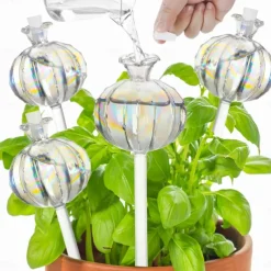 2pcs Plant Watering Globes Hand-Blown Plant Watering Devices, Self Watering Globes Watering Globes for Indoor Plants Cactus Plant Watering Bulbs