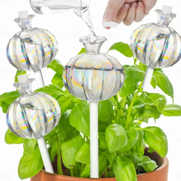 2pcs Plant Watering Globes Hand-Blown Plant Watering Devices, Self Watering Globes Watering Globes for Indoor Plants Cactus Plant Watering Bulbs