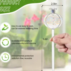2pcs Plant Watering Globes Hand-Blown Plant Watering Devices, Self Watering Globes Watering Globes for Indoor Plants Cactus Plant Watering Bulbs