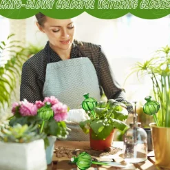 2pcs Plant Watering Globes Hand-Blown Plant Watering Devices, Self Watering Globes Watering Globes for Indoor Plants Cactus Plant Watering Bulbs