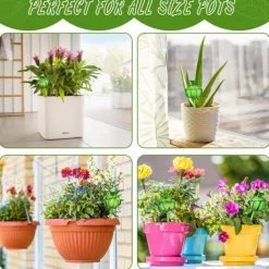 2pcs Plant Watering Globes Hand-Blown Plant Watering Devices, Self Watering Globes Watering Globes for Indoor Plants Cactus Plant Watering Bulbs