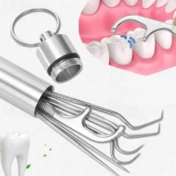 7Pcs Portable Stainless Steel Toothpicks Pocket Set Reusable Metal Toothpicks Cleaning Kit with Holder for Outdoor Picnic Camping Traveling