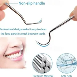 7Pcs Portable Stainless Steel Toothpicks Pocket Set Reusable Metal Toothpicks Cleaning Kit with Holder for Outdoor Picnic Camping Traveling