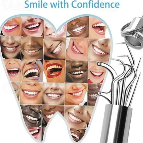 7Pcs Portable Stainless Steel Toothpicks Pocket Set Reusable Metal Toothpicks Cleaning Kit with Holder for Outdoor Picnic Camping Traveling