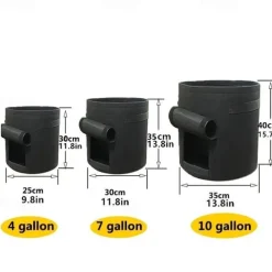 2pcs Potato Grow Bags 4/7/10 Gallon Inflatable Waterproof Fabric Sweet Potato Planter Window Vegetable Peanut Grow Box Nursery Garden Bucket