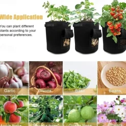 2pcs Potato Grow Bags 4/7/10 Gallon Inflatable Waterproof Fabric Sweet Potato Planter Window Vegetable Peanut Grow Box Nursery Garden Bucket
