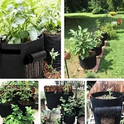 2pcs Potato Grow Bags 4/7/10 Gallon Inflatable Waterproof Fabric Sweet Potato Planter Window Vegetable Peanut Grow Box Nursery Garden Bucket