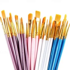 10pcs Professional Artist Paint Brushes Set - Perfect for Acrylic, Oil, Watercolor & Canvas Painting - Ideal for Kids & Professionals!