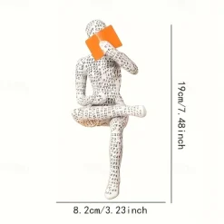 2pcs Pulp Woman Reading Bookshelf Decor,Reading Woman Figurine,Resin Statue Thinker Style,Abstract Sculptures Figurines for Home Decor Modern Office Shelf Desktop