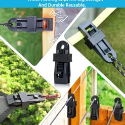 10PCS Push-Pull Tent Clips Tent Attachment Clips Outdoor Camping Tent Hooks Windproof Strap Barb Clips