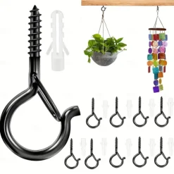 20pcs Q-Hanger Screw Hooks with Safety Buckles - Fashion Metal Outdoor Lights Hanging Kits for Christmas Fairy & String Lights - Easy Release, 2.2 Inch Length