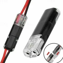 10PCS Quick Plug And Unplug Wire Connector Splicing Cable Crimping Terminal Wire Wiring LED Car Connector 18-22AWG Peel-free Solderless Quick Wire Connector Dual Wire Plug And Unplug Connector