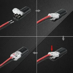 10PCS Quick Plug And Unplug Wire Connector Splicing Cable Crimping Terminal Wire Wiring LED Car Connector 18-22AWG Peel-free Solderless Quick Wire Connector Dual Wire Plug And Unplug Connector