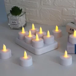 6pcs Rechargeable LED Flameless Candles - Battery Operated Votive Tea Lights for Pumpkin, Valentine's Day, Thanksgiving, and Wedding Decorations