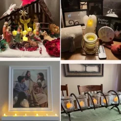 6pcs Rechargeable LED Flameless Candles - Battery Operated Votive Tea Lights for Pumpkin, Valentine's Day, Thanksgiving, and Wedding Decorations