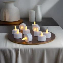 6pcs Rechargeable LED Flameless Candles - Battery Operated Votive Tea Lights for Christmas, Valentine's Day, Thanksgiving, and Home Wedding Decorations