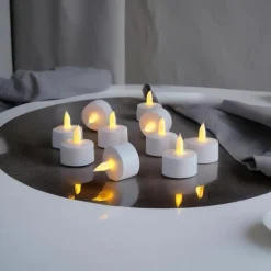6pcs Rechargeable LED Flameless Candles - Battery Operated Votive Tea Lights for Christmas, Valentine's Day, Thanksgiving, and Home Wedding Decorations