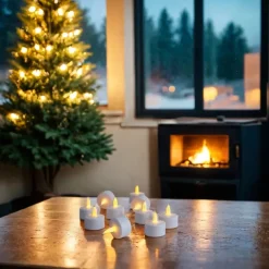 6pcs Rechargeable LED Flameless Candles - Battery Operated Votive Tea Lights for Christmas, Valentine's Day, Thanksgiving, and Home Wedding Decorations