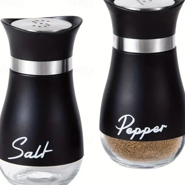 2pcs Refillable Salt & Pepper Shakers Set - Stainless Steel Lid Container for Home, Restaurant, and Picnic - 3.4oz Kitchen Accessories