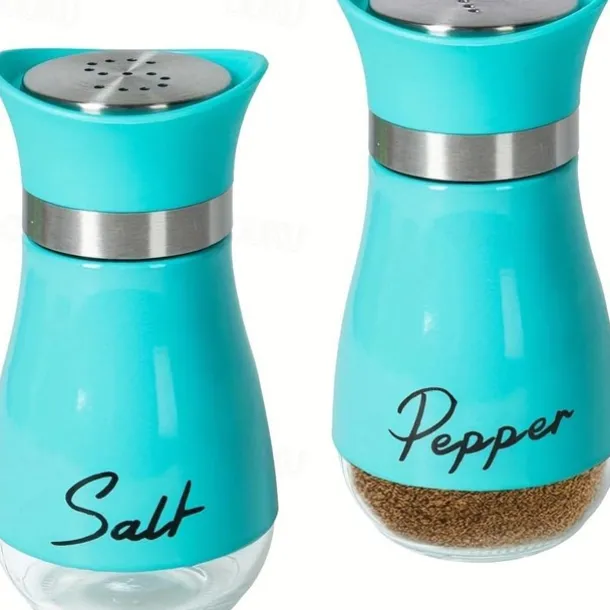 2pcs Refillable Salt & Pepper Shakers Set - Stainless Steel Lid Container for Home, Restaurant, and Picnic - 3.4oz Kitchen Accessories