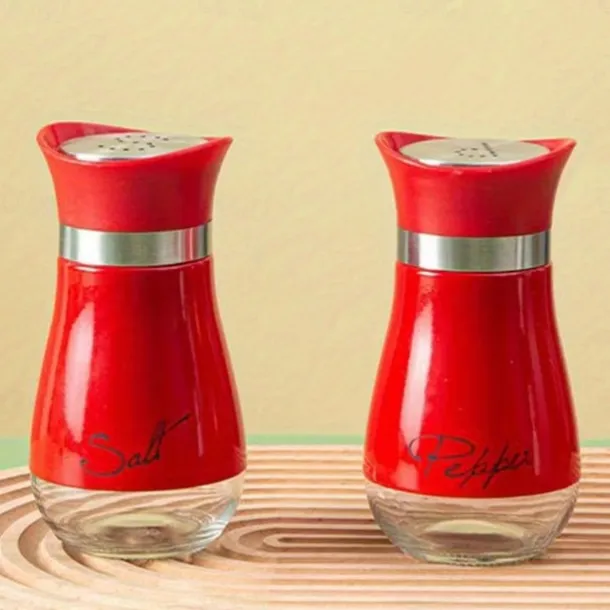 2pcs Refillable Salt & Pepper Shakers Set - Stainless Steel Lid Container for Home, Restaurant, and Picnic - 3.4oz Kitchen Accessories