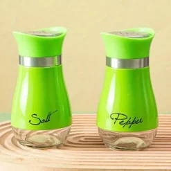2pcs Refillable Salt & Pepper Shakers Set - Stainless Steel Lid Container for Home, Restaurant, and Picnic - 3.4oz Kitchen Accessories