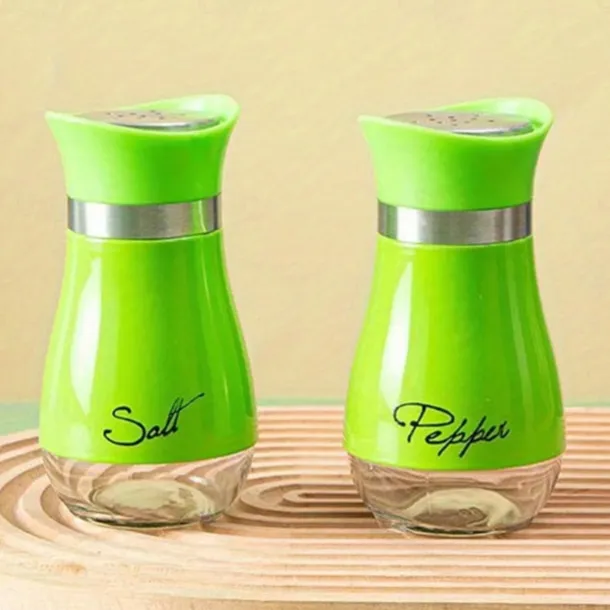 2pcs Refillable Salt & Pepper Shakers Set - Stainless Steel Lid Container for Home, Restaurant, and Picnic - 3.4oz Kitchen Accessories