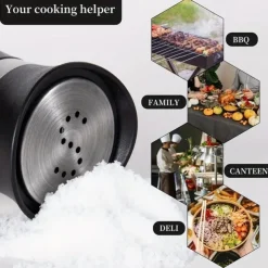 2pcs Refillable Salt & Pepper Shakers Set - Stainless Steel Lid Container for Home, Restaurant, and Picnic - 3.4oz Kitchen Accessories