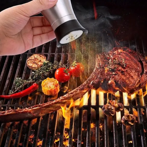 2pcs Refillable Salt & Pepper Shakers Set - Stainless Steel Lid Container for Home, Restaurant, and Picnic - 3.4oz Kitchen Accessories