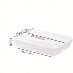 2pcs Refrigerator Storage Box Four Sections Divided Food Crisper Food Grade Sealed Box Food Meat Frozen Box Onion Ginger Garlic Prepared Vegetables Refrigerated Crisper Box Kitchen Supplies