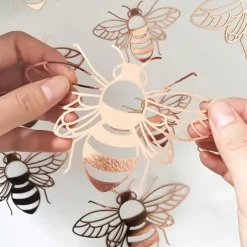 12pcs Removable Honey Bee Wall Stickers for Bedroom, Living Room, Nursery, and Playroom - DIY Decorative Decals for a Buzzing Home