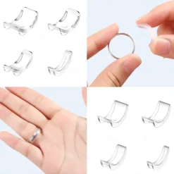 8pcs Ring Re-sizer Kit - Adjustable Ring Sizer Set with Transparent Color - Fits 1-10mm Bands - Comfortable TPU Material for Men & Women