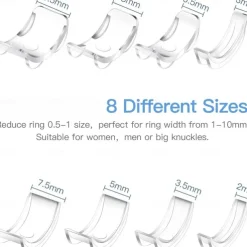8pcs Ring Re-sizer Kit - Adjustable Ring Sizer Set with Transparent Color - Fits 1-10mm Bands - Comfortable TPU Material for Men & Women