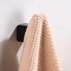 3PCS Robe Hook Wall Mounted Bathroom Towel Hook Black Stainless Steel Vintage Coat Hooks Hanger Single Decorative Bag Key Hat Clothes Rack