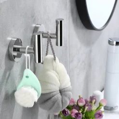 2PCS Robe Hooks Wall Mounted Clothes Hooks 304 Stainless Steel High Bearing Capacity Hooks for Bathroom/Kitchen