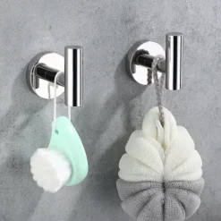 2PCS Robe Hooks Wall Mounted Clothes Hooks 304 Stainless Steel High Bearing Capacity Hooks for Bathroom/Kitchen
