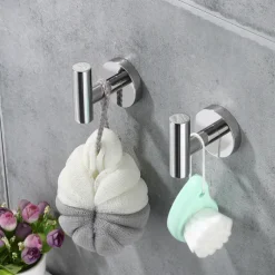 2PCS Robe Hooks Wall Mounted Clothes Hooks 304 Stainless Steel High Bearing Capacity Hooks for Bathroom/Kitchen