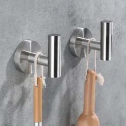 2PCS Robe Hooks Wall Mounted Clothes Hooks 304 Stainless Steel High Bearing Capacity Hooks for Bathroom/Kitchen