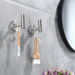 2PCS Robe Hooks Wall Mounted Clothes Hooks 304 Stainless Steel High Bearing Capacity Hooks for Bathroom/Kitchen