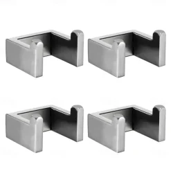 4pcs Robe Hooks Wall Mounted Clothes Hooks Bathroom Towel Hooks 304 Stainless Steel for Bathroom Kitchen