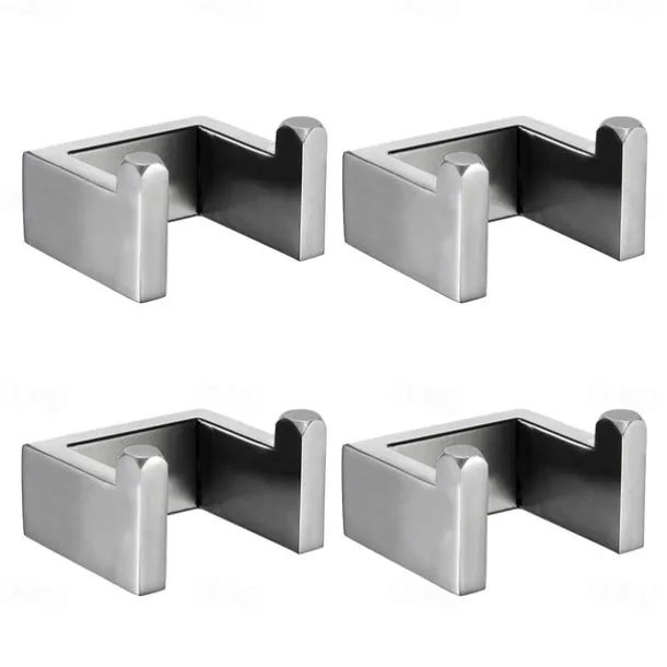 4pcs Robe Hooks Wall Mounted Clothes Hooks Bathroom Towel Hooks 304 Stainless Steel for Bathroom Kitchen