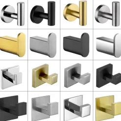 4pcs Robe Hooks Wall Mounted Clothes Hooks Bathroom Towel Hooks 304 Stainless Steel for Bathroom Kitchen