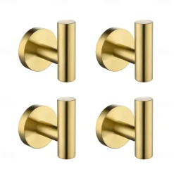 4pcs Robe Hooks Wall Mounted Clothes Hooks Bathroom Towel Hooks 304 Stainless Steel for Bathroom Kitchen