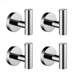 4pcs Robe Hooks Wall Mounted Clothes Hooks Bathroom Towel Hooks 304 Stainless Steel for Bathroom Kitchen