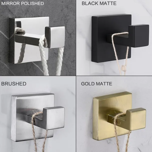 4pcs Robe Hooks Wall Mounted Clothes Hooks Bathroom Towel Hooks 304 Stainless Steel for Bathroom Kitchen