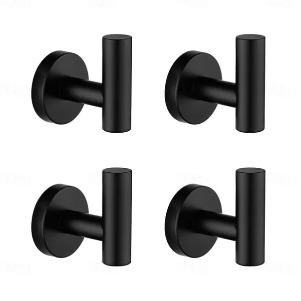 4pcs Robe Hooks Wall Mounted Clothes Hooks Bathroom Towel Hooks 304 Stainless Steel for Bathroom Kitchen