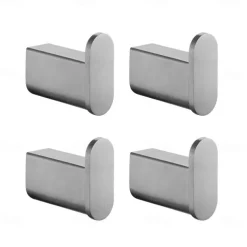 4pcs Robe Hooks Wall Mounted Clothes Hooks Bathroom Towel Hooks 304 Stainless Steel for Bathroom Kitchen
