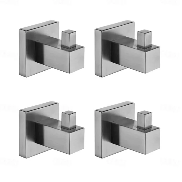4pcs Robe Hooks Wall Mounted Clothes Hooks Bathroom Towel Hooks 304 Stainless Steel for Bathroom Kitchen