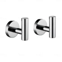2pcs Robe Hooks,Bathroom Chrome Towel Hooks 304 Stainless Steel Wall Mounted Clothes Hooks For Bathroom/Kitchen